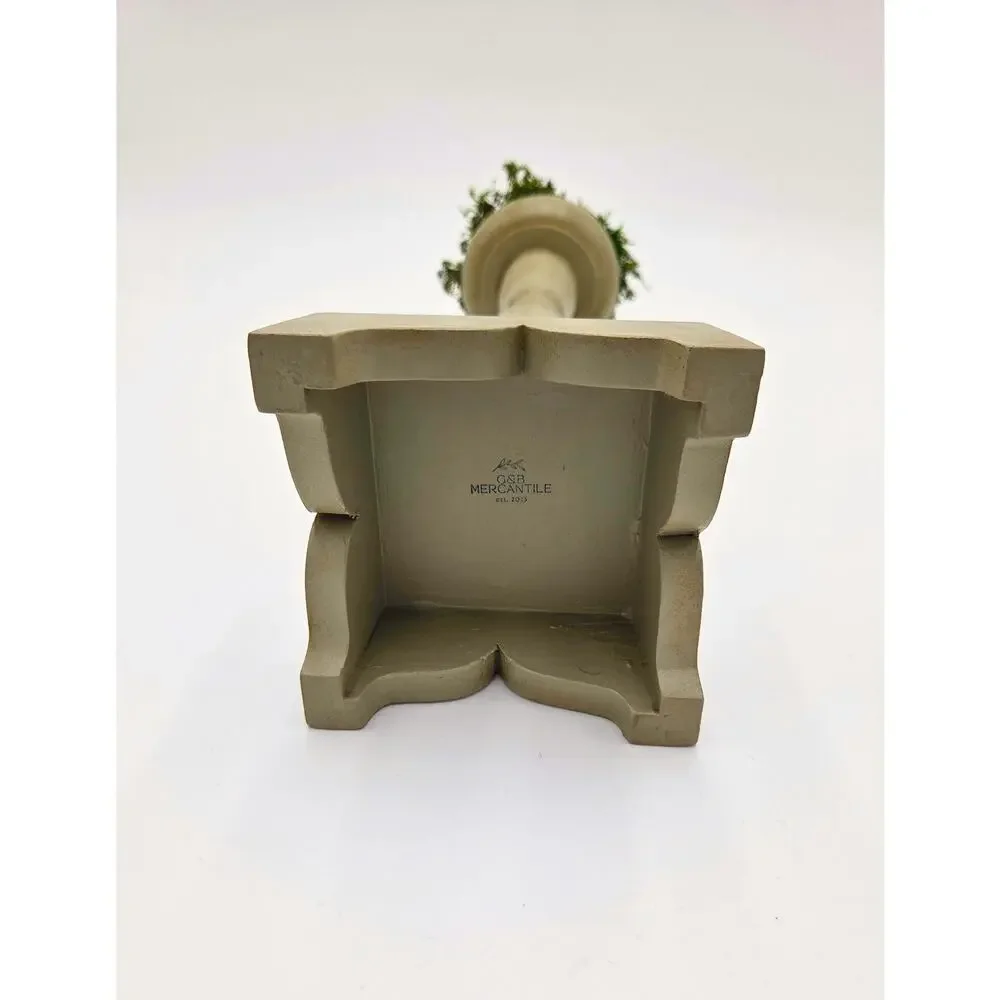 Tall Sage Nest Pedestal • Hand-Painted Wood Eggs, Table Centerpiece